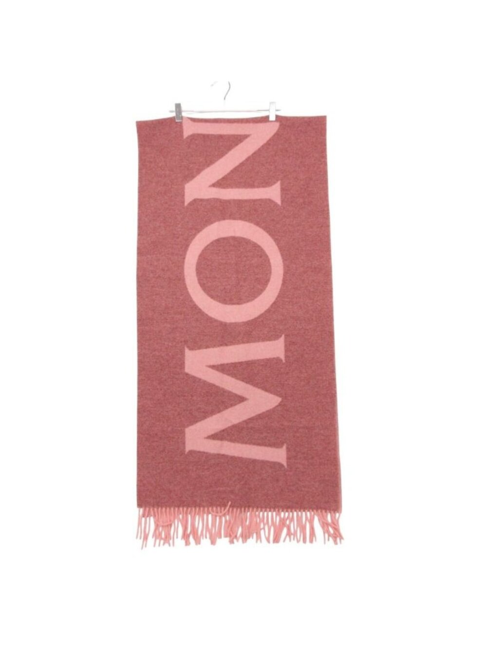 Moncler Scarf Sciarpa Logo Reversible Large Format Shawl Pink